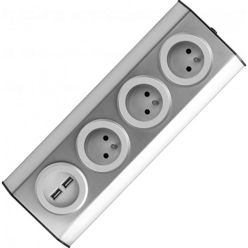 Orno Baldai, kitchen outlet, fastened with Velcro, with USB charger - 3x2P + Z, 2xUSB, INOX. – 11