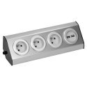Orno Baldai, kitchen outlet, fastened with Velcro, with USB charger - 3x2P + Z, 2xUSB, INOX.