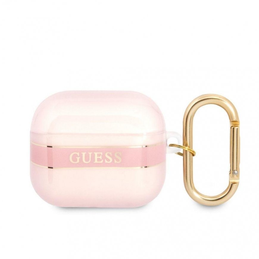 Guess apsauginių dėklų dirželių kolekcija, skirta AirPods 3, rožinė – 3