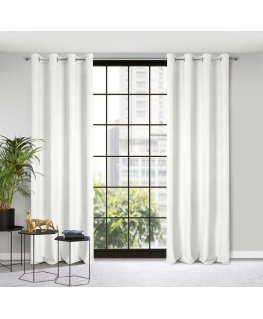 Eurofirany ELIZA Soft velvet night curtain with small pattern, 140X250 cm, loops / rings, color: white