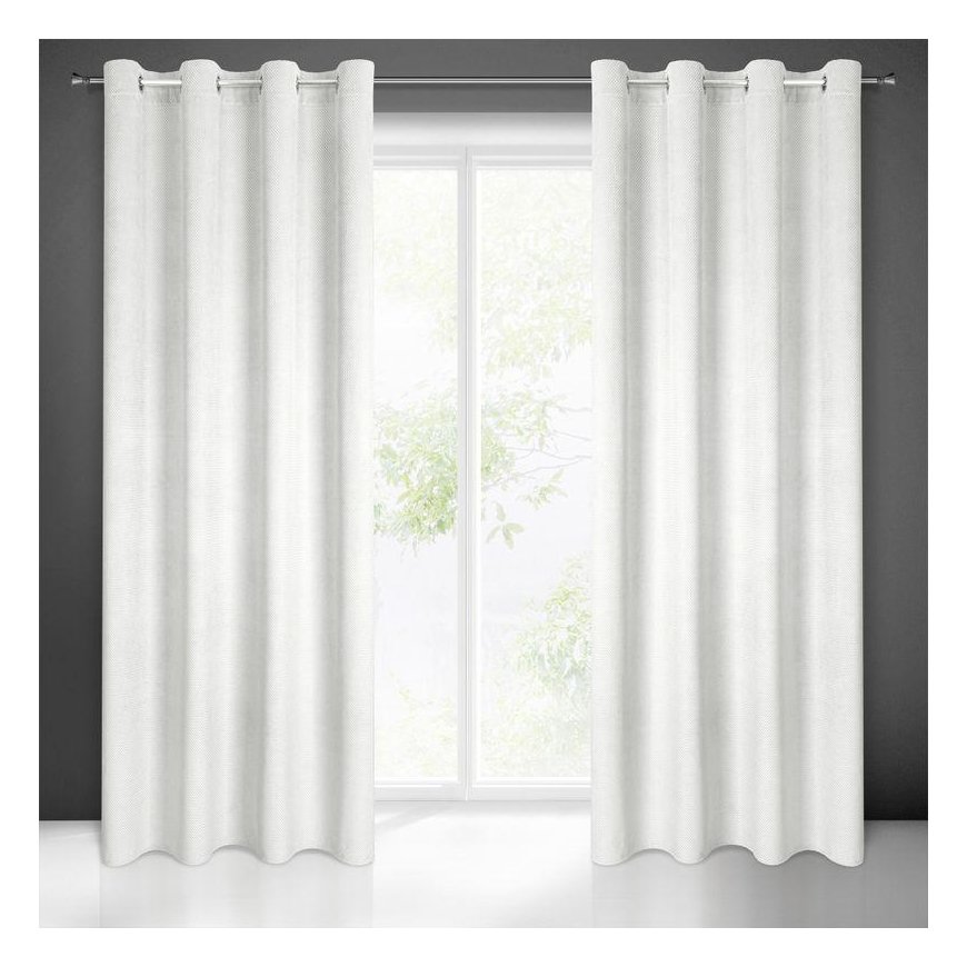 Eurofirany ELIZA Soft velvet night curtain with small pattern, 140X250 cm, loops / rings, color: whi – 2