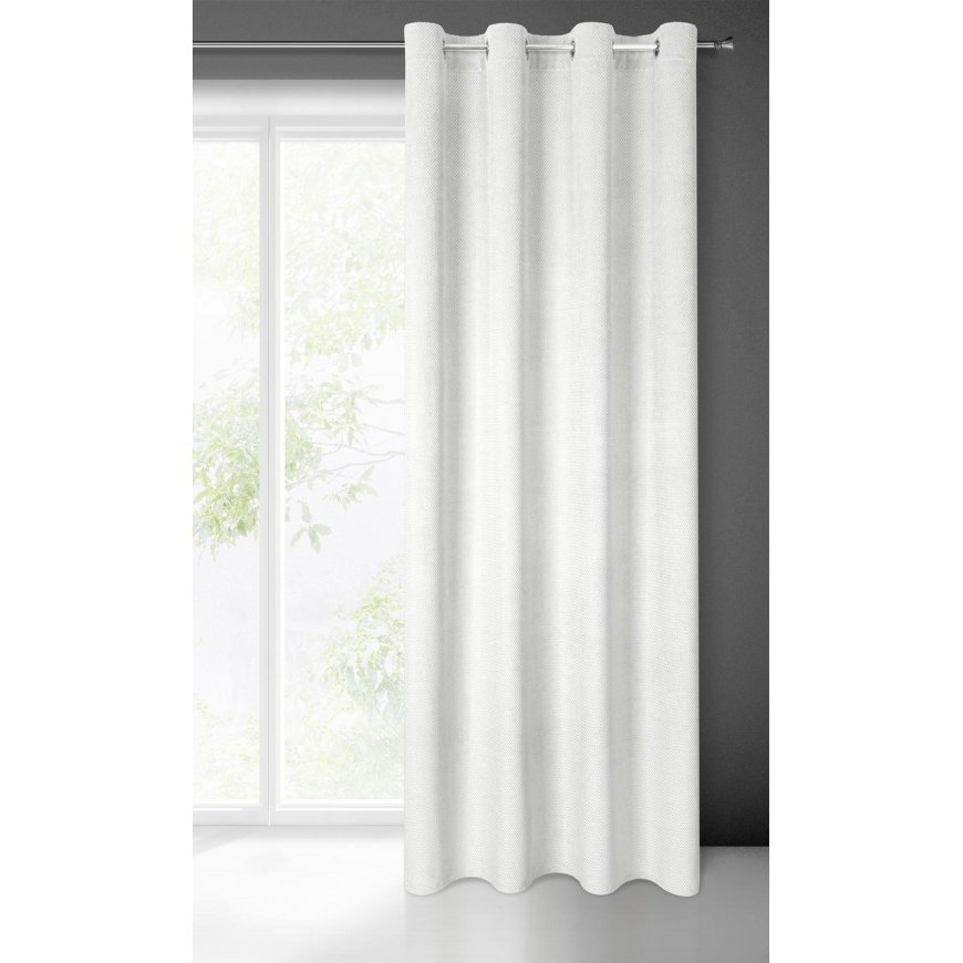 Eurofirany ELIZA Soft velvet night curtain with small pattern, 140X250 cm, loops / rings, color: whi – 3