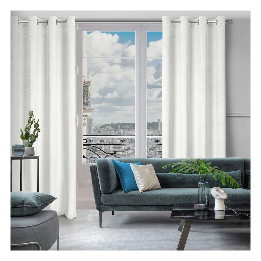 Eurofirany ELIZA Minkšto aksomo naktinė užuolaida su smulkiu raštu, 140X250 cm, kilpos / žiedai, spa – 11