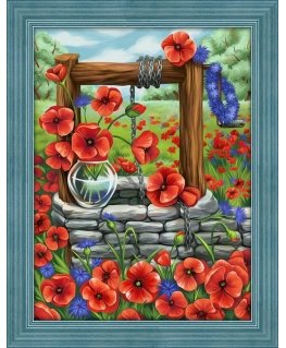 Beldizart Diamond painting set Poppy Field 40х30 cm AZ-1625