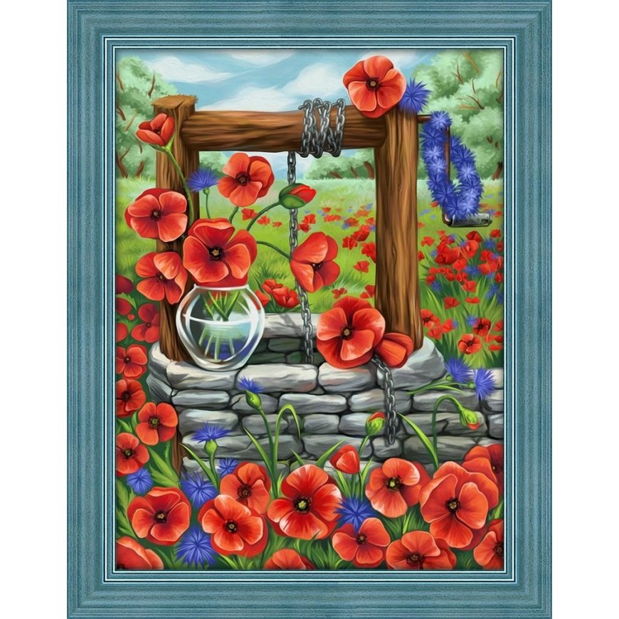 Beldizart Diamond painting set Poppy Field 40х30 cm AZ-1625