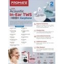 PROMATE Lush TWS Bluetooth Стерео гарнитура