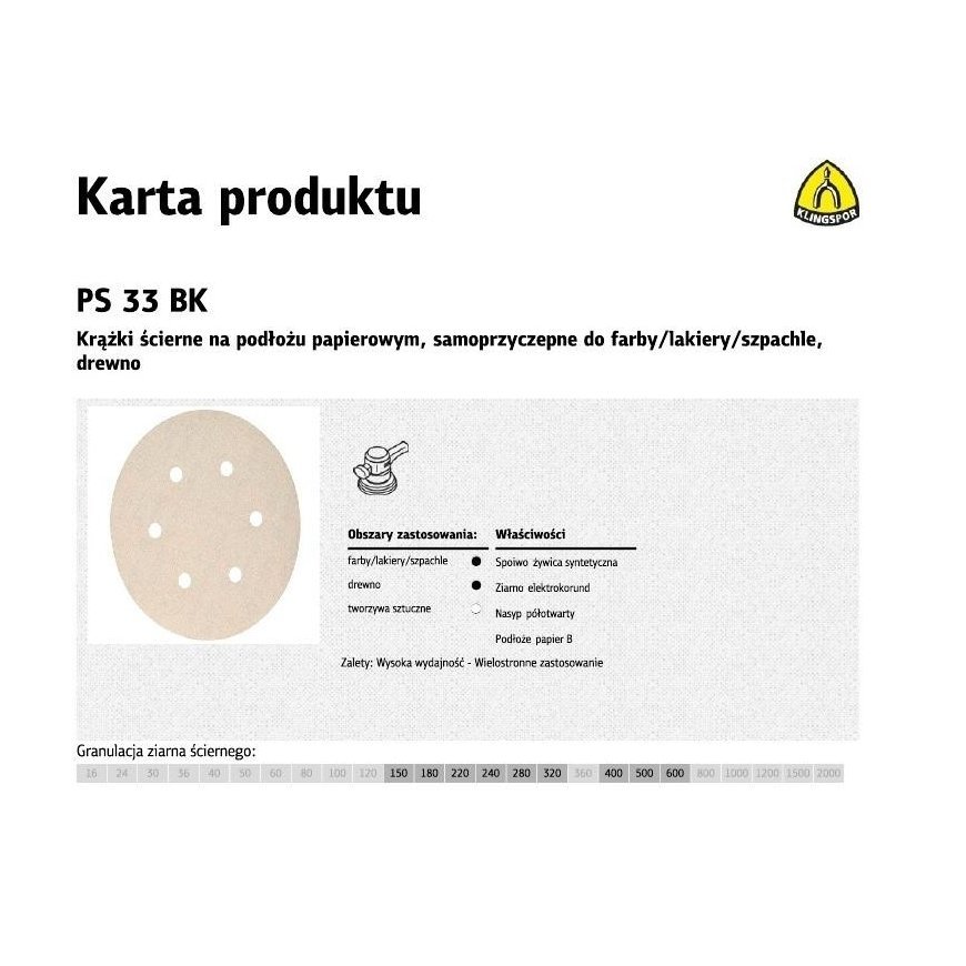 Klingspor Abrasive grinding disc ps33bk, open