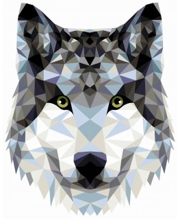 Beldizart Paint by numbers kit. P004 Wolf (polygonal style) 40*50