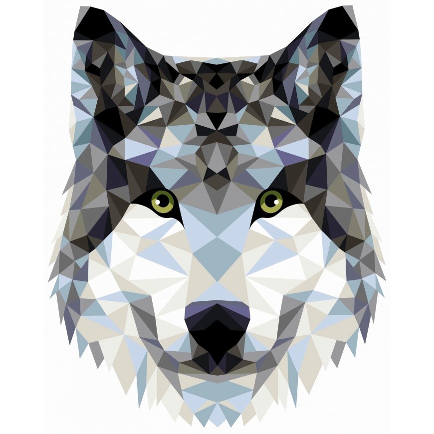 Beldizart Paint by numbers kit. P004 Wolf (polygonal style) 40*50