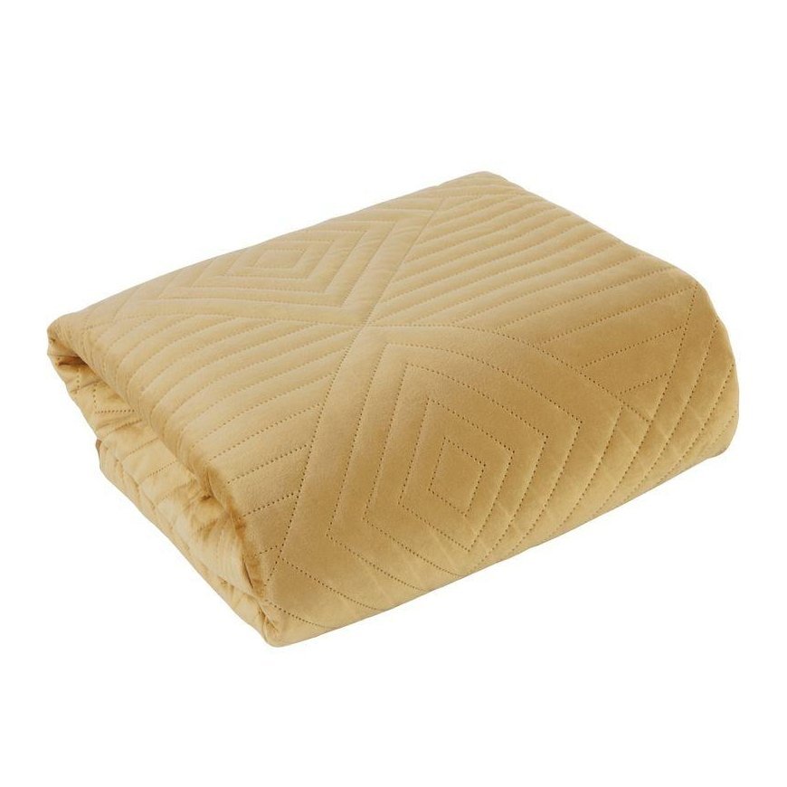 Eurofirany SOFIA/2 Soft and matte velvet bedspread, hot press quilted, with geometric pattern, 220X2 – 2