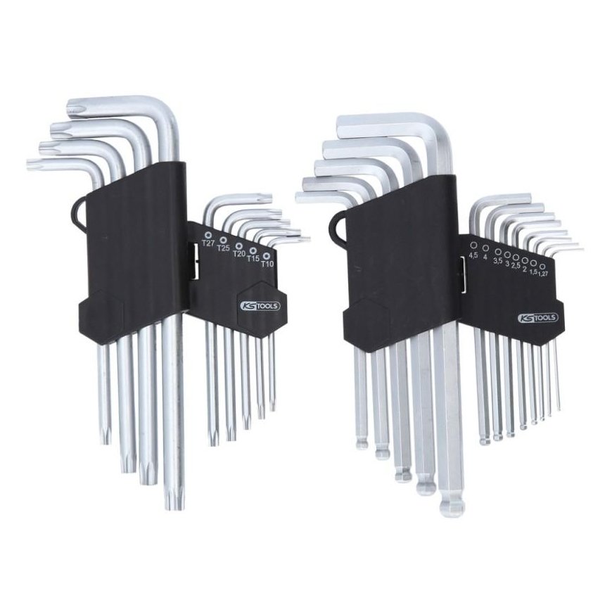 L-raktų šešiakampių ir Torx komplektas, 22 vnt., KS Tools – 5