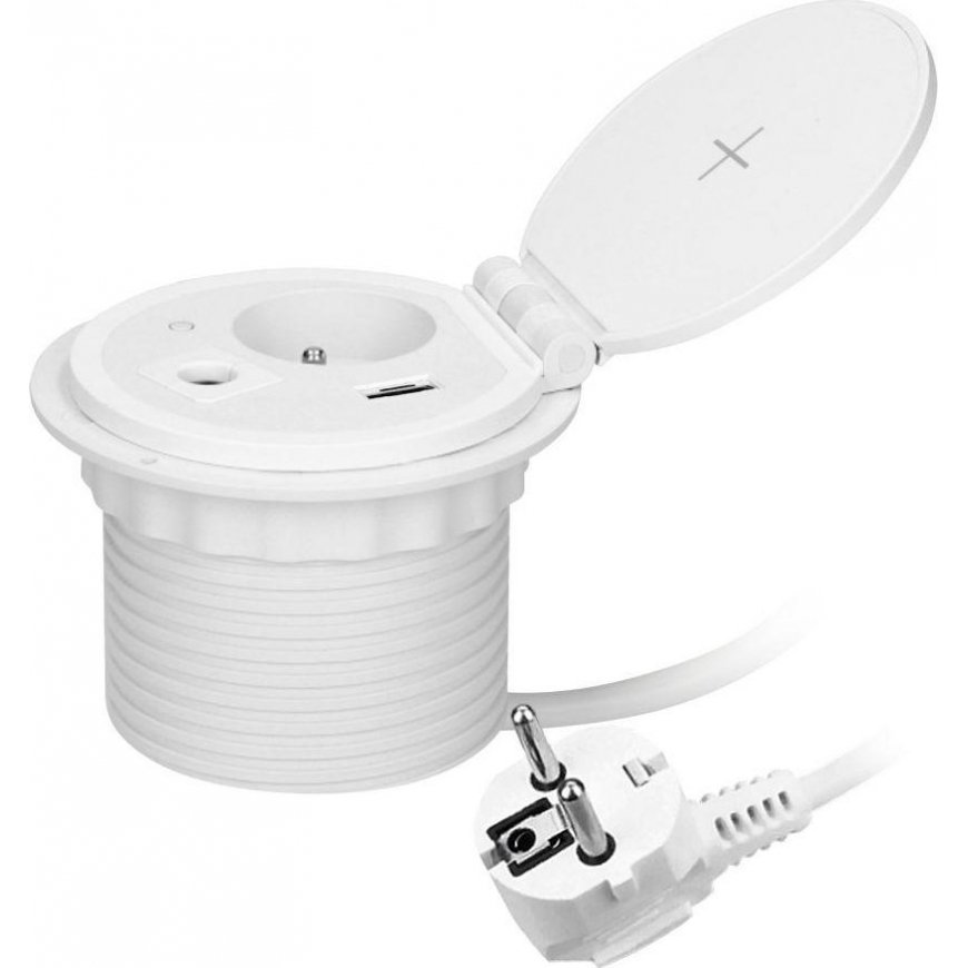 Orno's Furniture Nest? 8 cm recessed into the tabletop with induction charger, USB charger with 2 A – 8