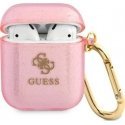 Guess protective case GUA2UCG4GP Glitter Collection for AirPods 1/2 in pink