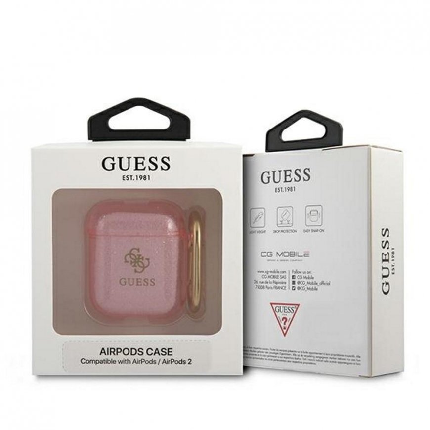 Guess protective case GUA2UCG4GP Glitter Collection for AirPods 1/2 in pink – 5