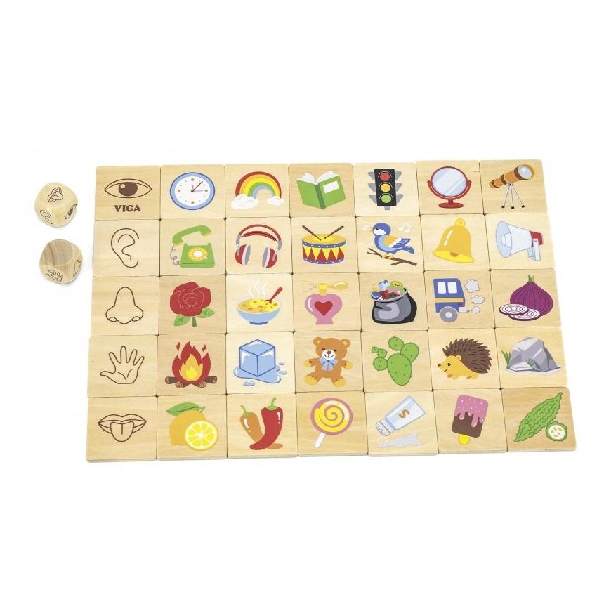 Viga Toys Medinis edukacinis žaidimas - rūšiuoti pojūčius 37 vnt. VIGA – 3