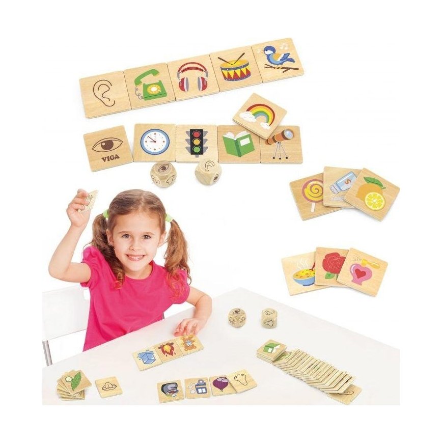 Viga Toys Medinis edukacinis žaidimas - rūšiuoti pojūčius 37 vnt. VIGA – 8
