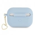 Guess GUAPLSCHSB AirPods Pro Cover Blue/Blue Silicone Charm Heart Collection