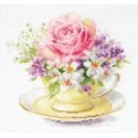 Beldizart Cross stitch kit "Bright colors of the morning. Cup with a rose" S2-56 Beldizart Cross stitch kit "Bright colors of the morning. Cup with a rose" S2-56
