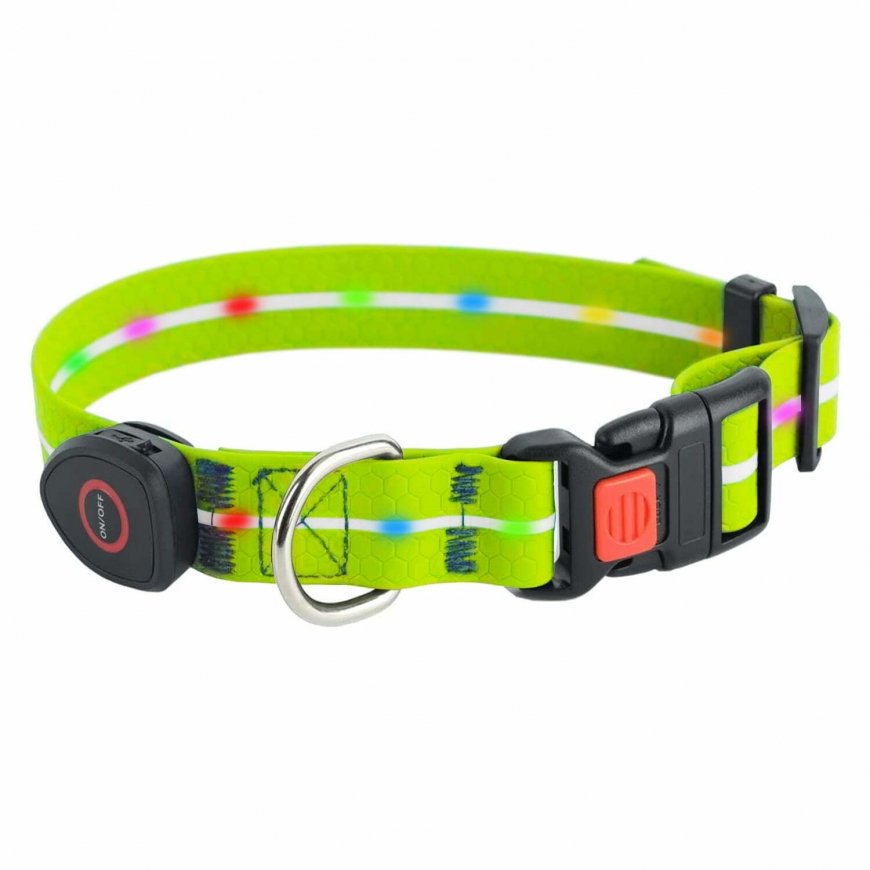 Media-Tech Colored LED lighted PVC collar for medium and large dogs, army green – 2