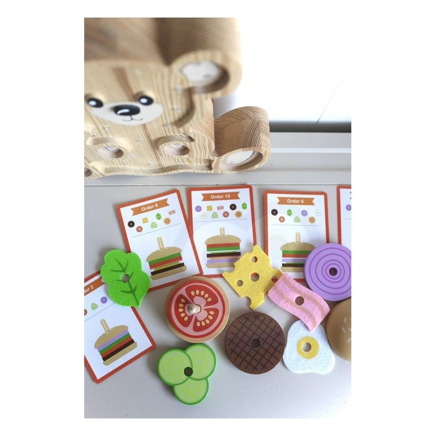 Woopie VUOPIS GRYNAS wooden Burgeris Restaurija Children's 15-piece set. FSC certificate – 7