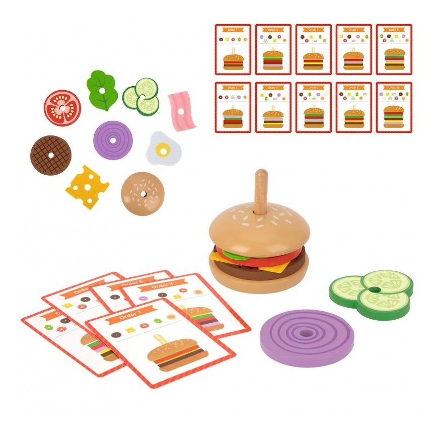 Woopie VUOPIS GRYNAS wooden Burgeris Restaurija Children's 15-piece set. FSC certificate – 13