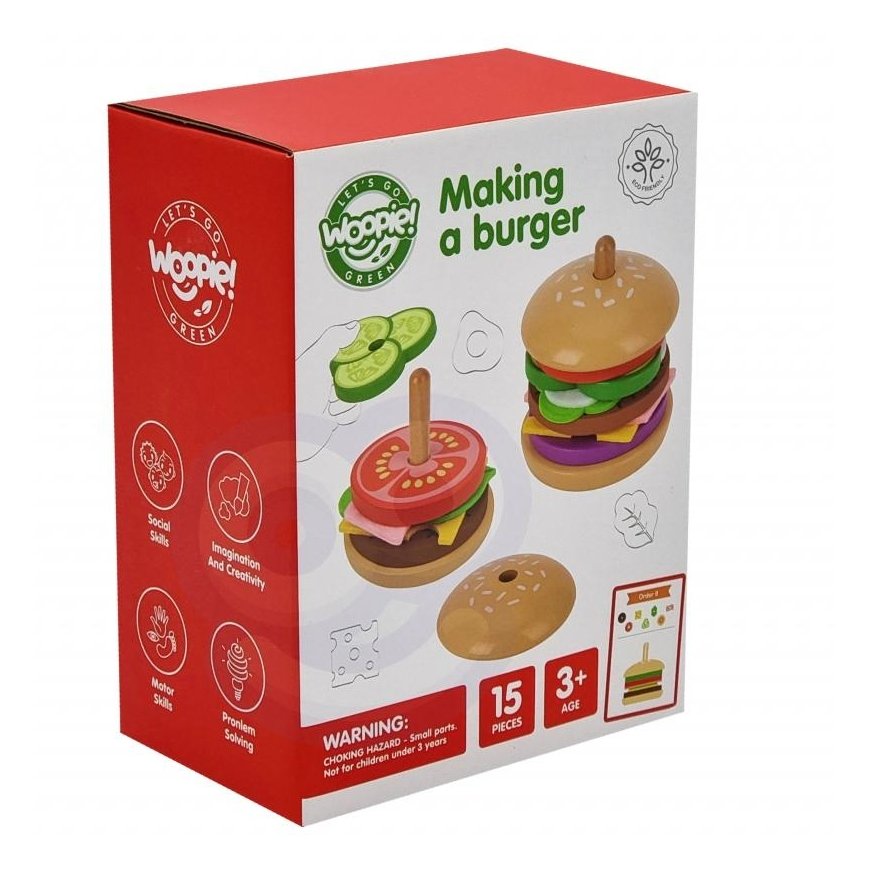Woopie VUOPIS GRYNAS medinis Burgeris Restaurija Vaikams skirta 15 el dalis. FSC sertifikatas – 14