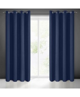 Eurofirany LOGAN blackout night curtain, 135X250 cm, loops / rings, color: dark blue