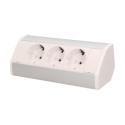 Orno Furniture socket 3x2P + Z, schuko, white and silver Orno Furniture socket 3x2P + Z, schuko, white and silver