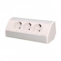Orno Baldų lizdas 3x2P + Z, schuko, balta ir sidabrinė Orno Baldų lizdas 3x2P + Z, schuko, balta ir sidabrinė