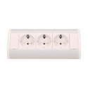 Orno Furniture socket 3x2P + Z, schuko, white and silver Orno Furniture socket 3x2P + Z, schuko, white and silver