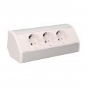 Orno Furniture socket 3x2P + Z, schuko, white and silver Orno Furniture socket 3x2P + Z, schuko, white and silver