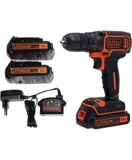 Black & Decker screwdriver - drill 18V 2x1.5Ah BDCDC18B