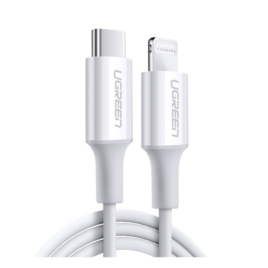 Ugreen USB Type C Cable - Lightning 3A Cable 0.25m White (US171) – 2