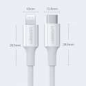 Ugreen USB Type C Cable - Lightning 3A Cable 0.25m White (US171) Ugreen USB Type C Cable - Lightning 3A Cable 0.25m White (US171)