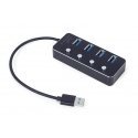 GEMBIRD USB 3.1 Gen 1 4-port hub with switches juodas GEMBIRD USB 3.1 Gen 1 4-port hub with switches juodas