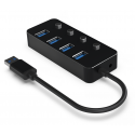 GEMBIRD USB 3.1 Gen 1 4-port hub with switches black GEMBIRD USB 3.1 Gen 1 4-port hub with switches black