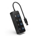 GEMBIRD USB 3.1 Gen 1 4-port hub with switches black GEMBIRD USB 3.1 Gen 1 4-port hub with switches black