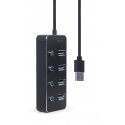 GEMBIRD USB 3.1 Gen 1 4-port hub with switches black GEMBIRD USB 3.1 Gen 1 4-port hub with switches black