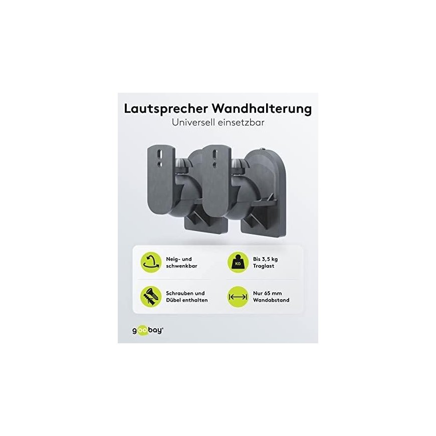 Goobay TV speciakerMount/2 pcs/black 49393