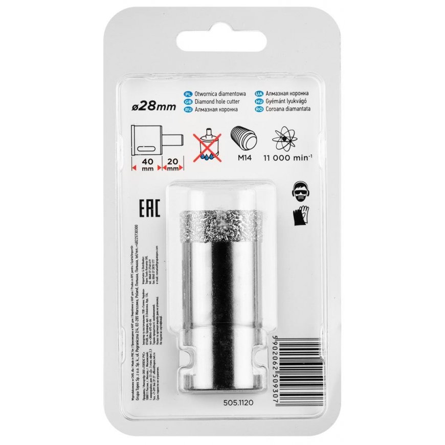 GRAPHITE 28 mm x M14 deimantinis skylių pjūklas