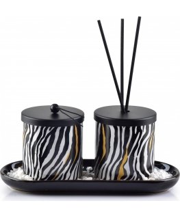 Mondex perfume + zebra 23x9xH9cm CANDLE