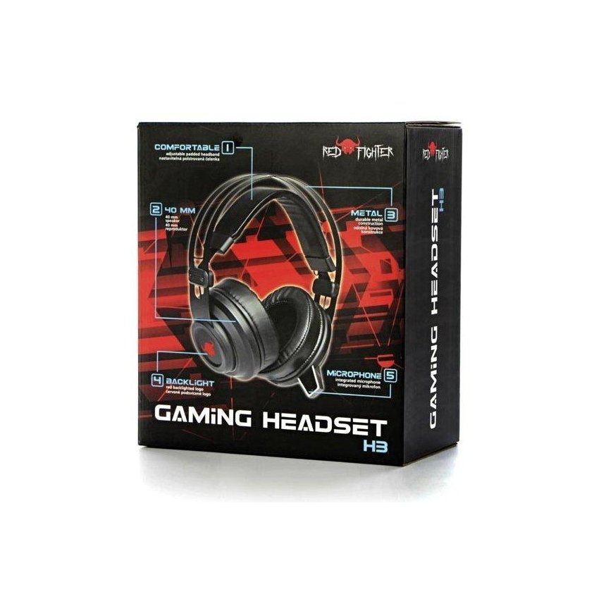Red Fighter Raudona Fighter Ausinės Raudona Fighter H3 Raudona (QMRDM03RGR00) – 5