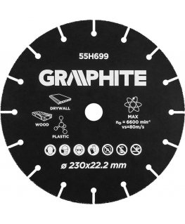 Graphite Graphite cutting disc Hm for wood and plastic 230 x 22.2 mm 55h699 graphite