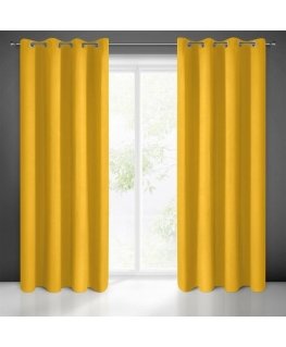 Eurofirany LOGAN blackout night curtain, 135X250 cm, loops / rings, color: mustard