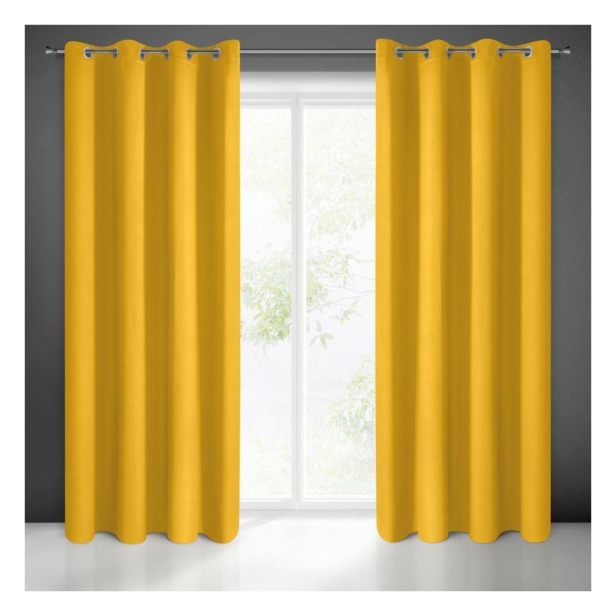 Eurofirany LOGAN blackout night curtain, 135X250 cm, loops / rings, color: mustard