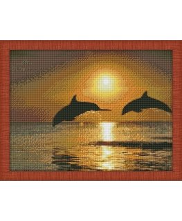 Beldizart Diamond painting kit Playing Dolphins 40x30 cm AZ-1089