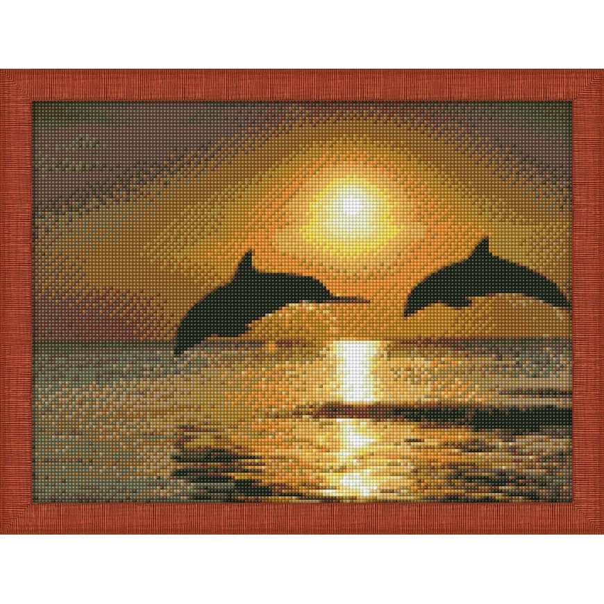 Beldizart Diamond painting kit Playing Dolphins