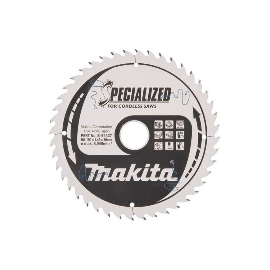Makita B-54427 TCT saw 190X1.45X30mm 23° T44 SPECIALIZED battery. for circular saws – 5