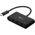 Goobay 4-Port USB-C Multiport Adapter 61073 Black, USB-A