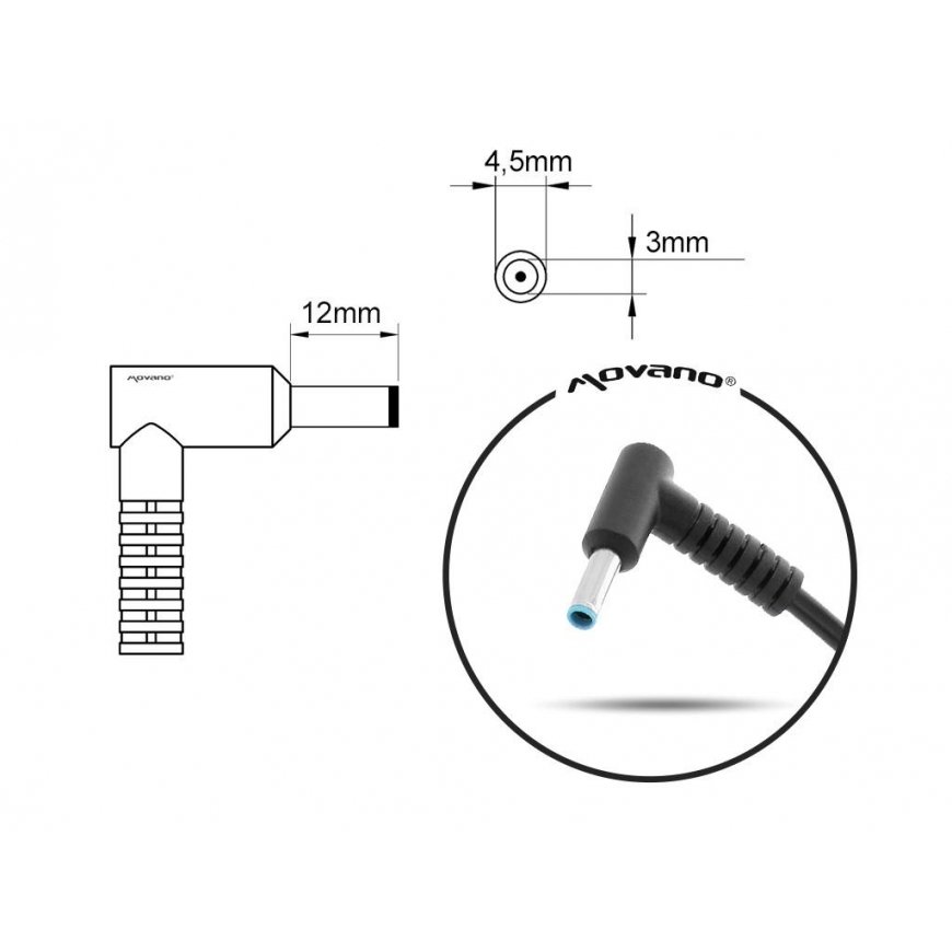 Mitsu Įkroviklis/maitinimo šaltinis 19.5v 2.31a (4.5x3.0 pin) - HP 45W – 2
